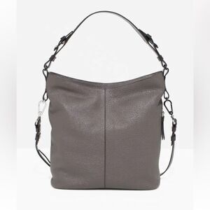 & OTHER STORIES | Grain Leather Hobo black gray leather bag